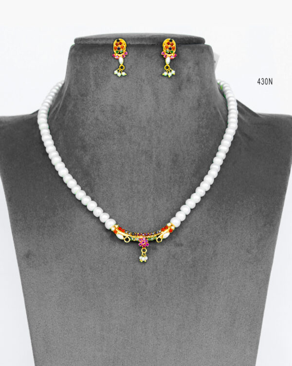 pearls with real stone Pendant jewellery set