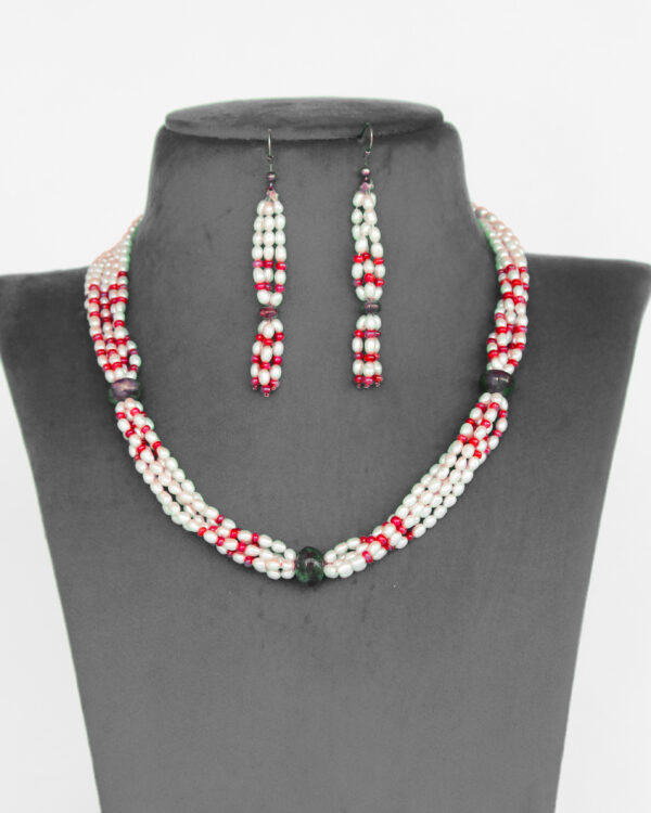twisted rice pearls necklace
