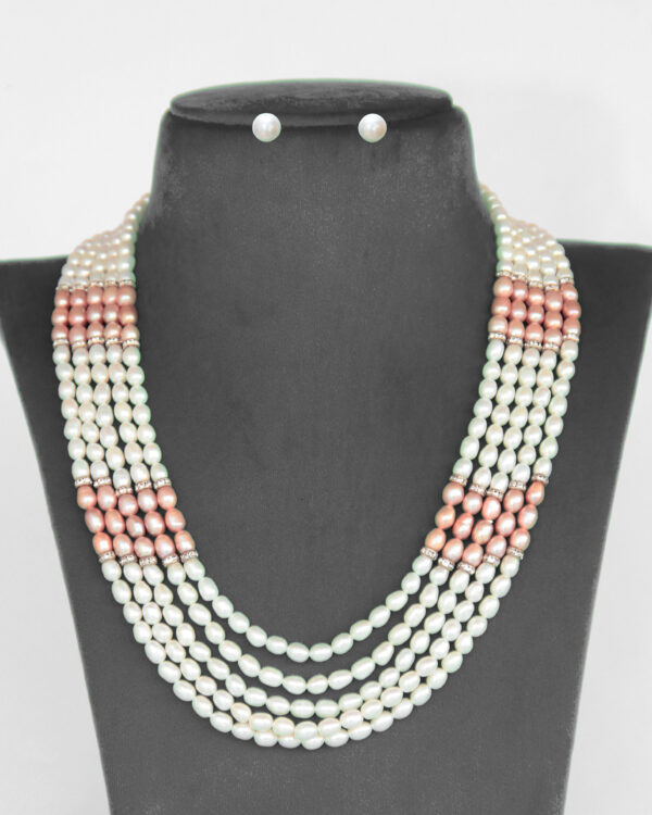 multi-colour 5layer pearls necklace set