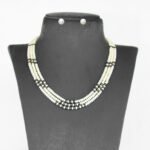 white and Silver Mist Triple Layer Freshwater Pearls Necklace