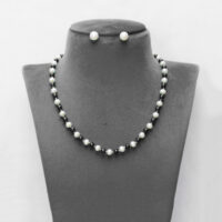 white & black feshwater Pearls Jewelry Set