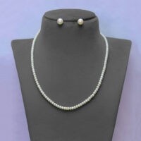 half round white pearls jewellery set