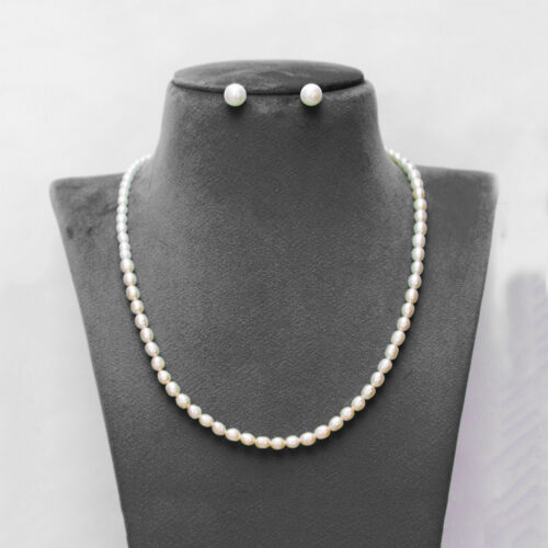 rice pearls 1line necklace set