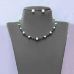 Beautiful Pearls, Ruby And Emerald  Necklace