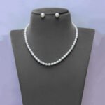 Single Line oval pearls necklace set