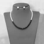 White and Dyed black freshwater pearls set