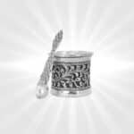 Antique Silver Panchpatra Set for Pooja and Festival Decoration