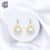 Hanging CZ Stone Pearl Earrings