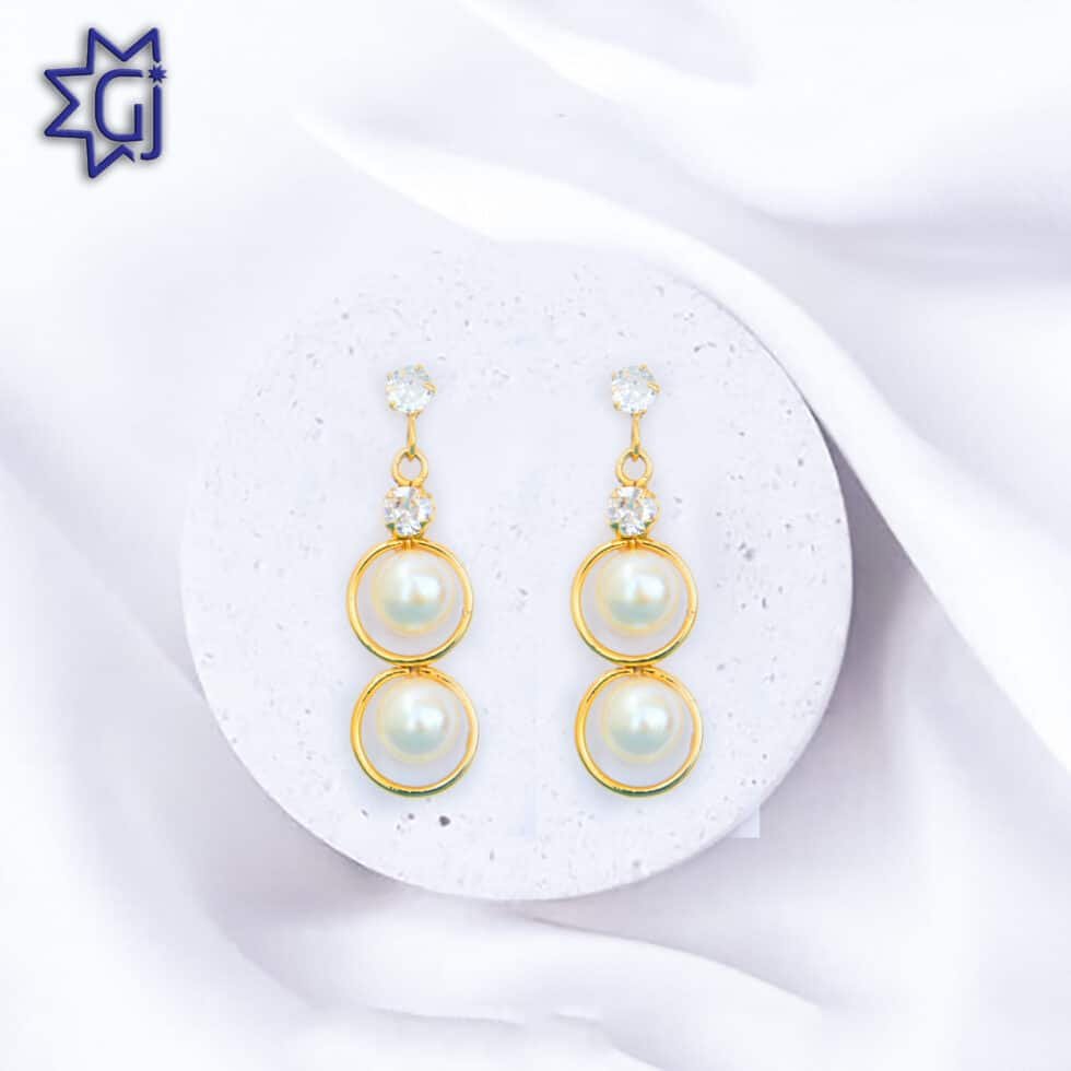 Tear Drop Earrings of Step by Step Pearls