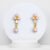 CZ Drop Earrings Of Natural Pink-Pearls