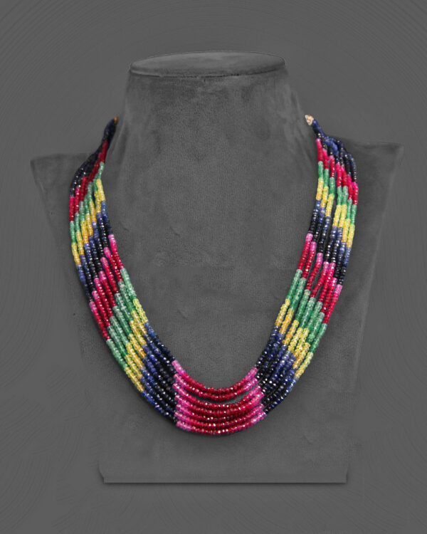 Natural Multi Sapphire Beaded Necklace