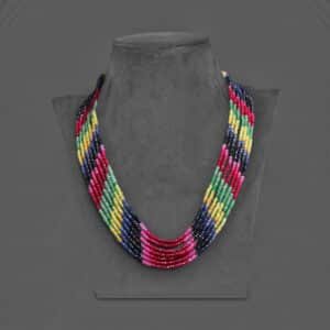 Natural Multi Sapphire Beaded Necklace
