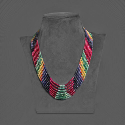 Multi Sapphire Beaded Necklace