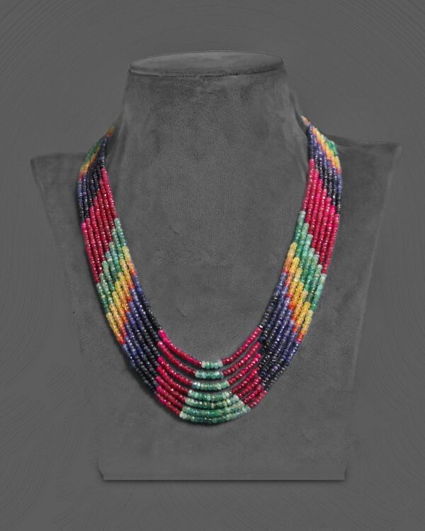 Multi Sapphire Beaded Necklace