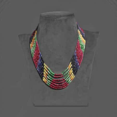 Multi Sapphire Beaded Necklace