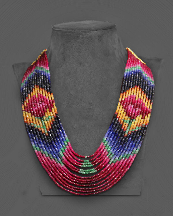 Multi Sapphire Beaded Necklace