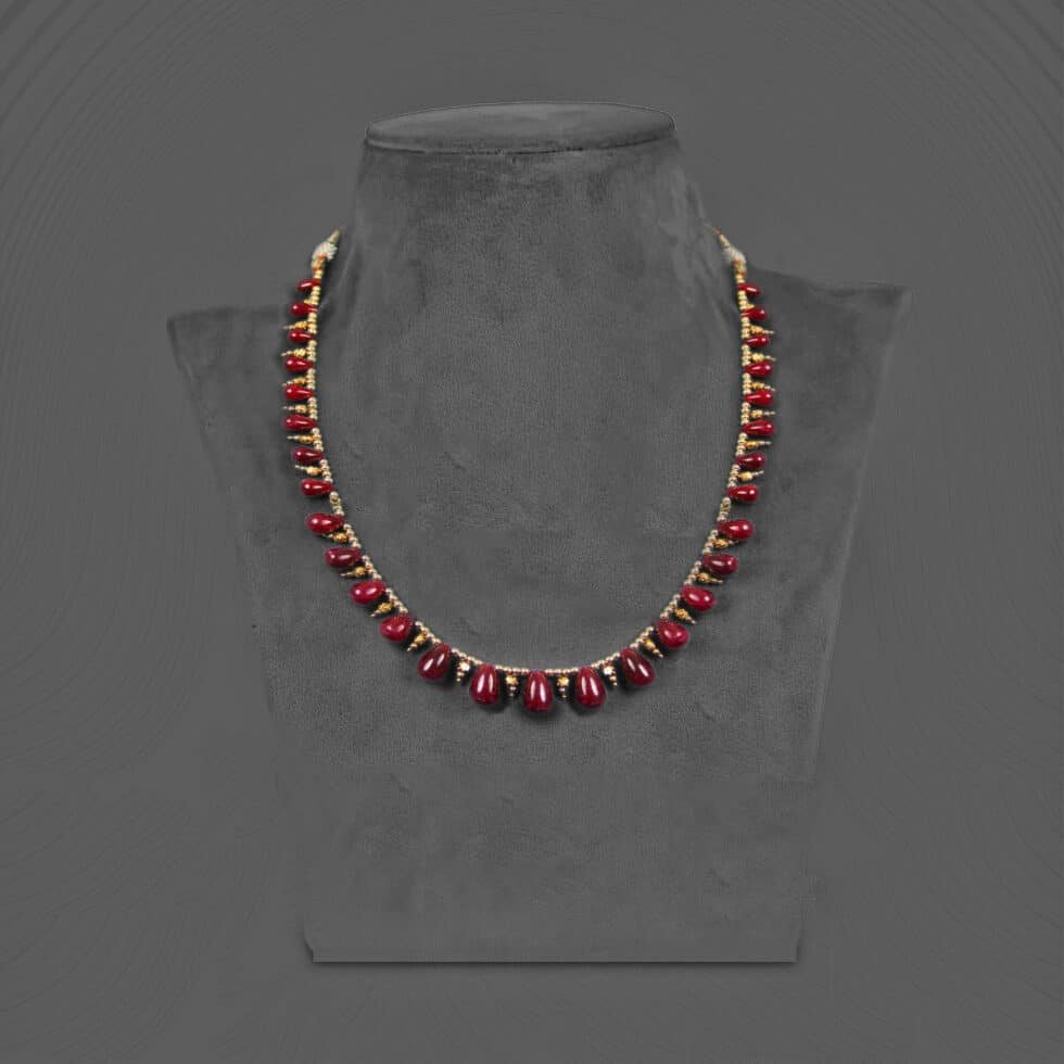 Natural Ruby Drops Necklace