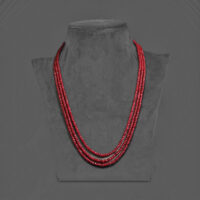 Elegant 3-Line Ruby Necklace