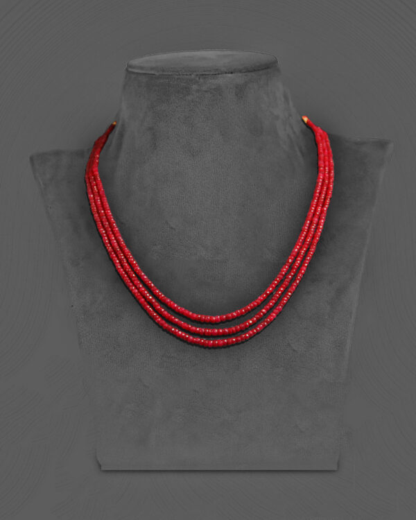 Natural 3line Ruby Necklace sets