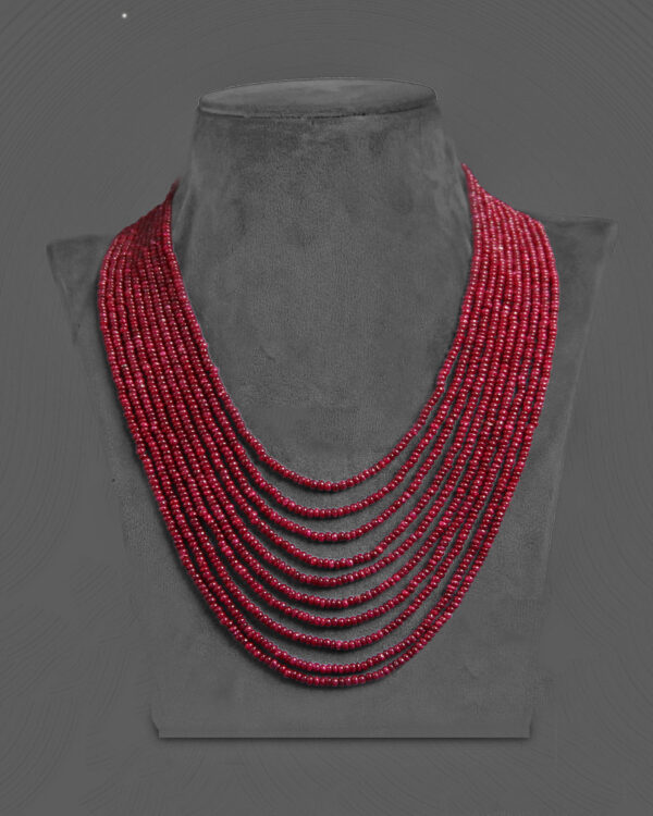 Ruby uncut 10 layered Necklace set