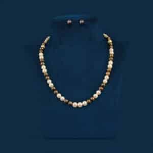 multi-color real pearls mala