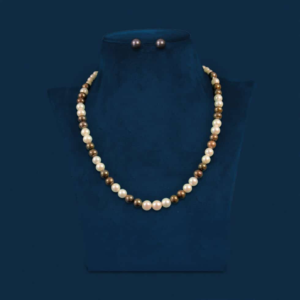 multi-color real pearls mala