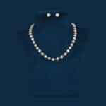 White and black color real pearls Necklace set