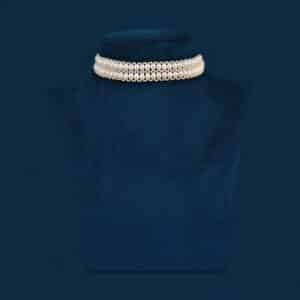 pearls oval shape choker necklace