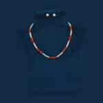 coral and pearls 1line necklace