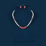 Real ruby and pearls pendant necklace set