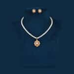 real oval shape pearls pendant set