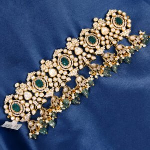Silver Moissanite Stones Pearl Necklace