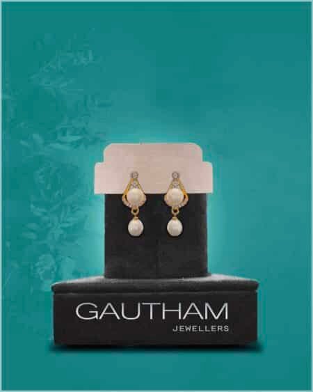 CZ Drop Earrings Pearl