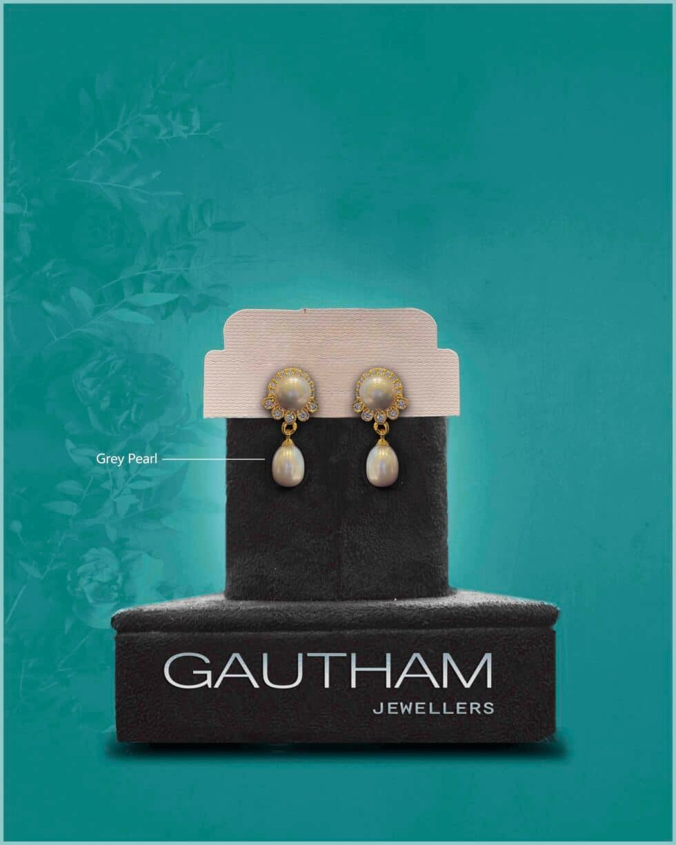 CZ Drop Earrings Pearl